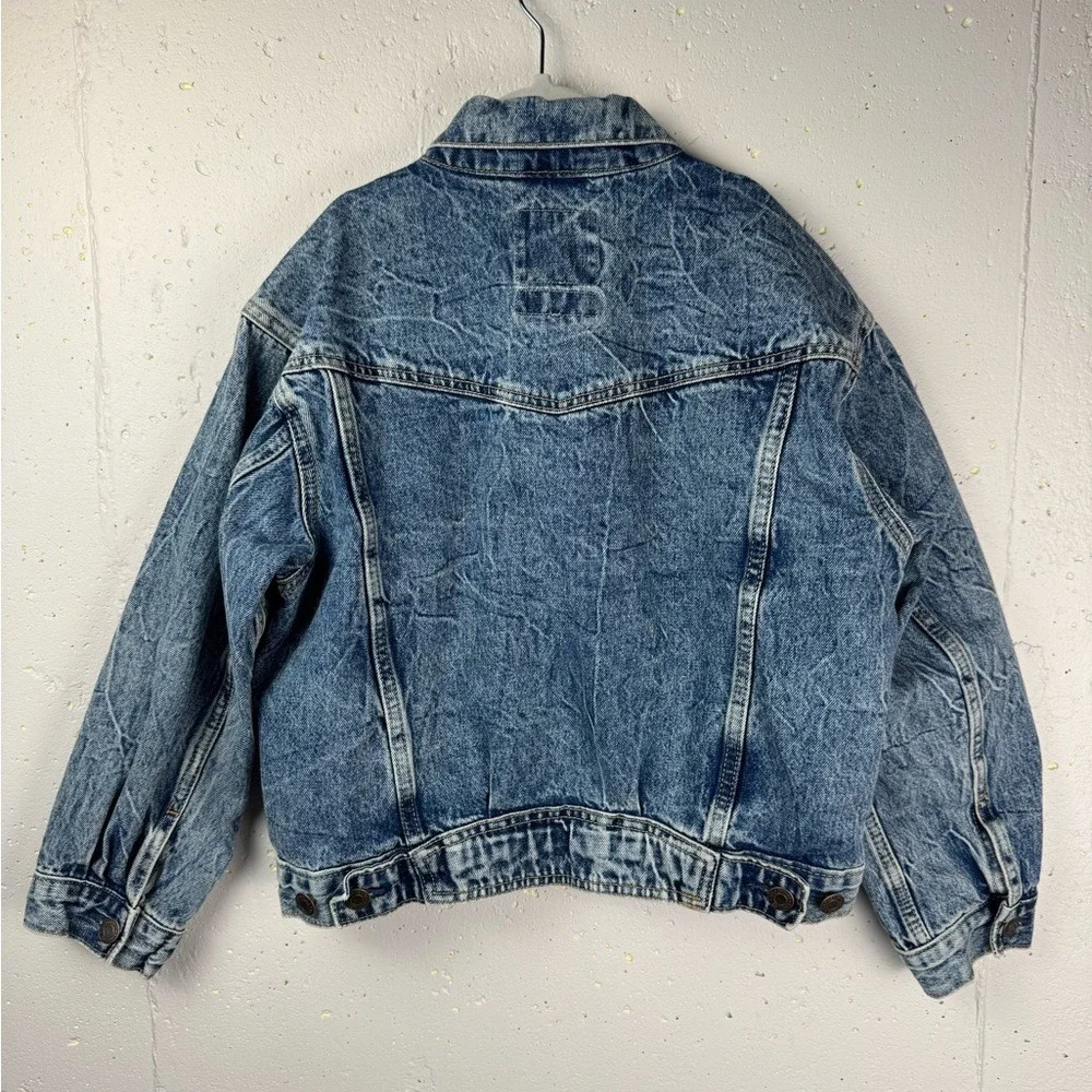Gap Girls Teen Medium Wash Oversized Denim Jacket relaxed fit 100% cotton L (10)